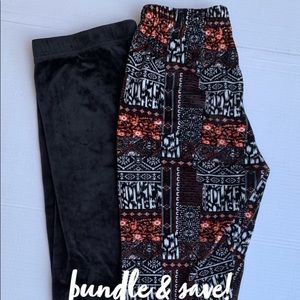 BUNDLE of 2 Velour Leggings